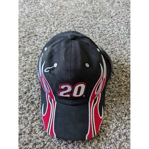 NEW‎ NASCAR Joe Gibbs Racing Hat  #20 Erik Jones Osfm Black Flames NWT